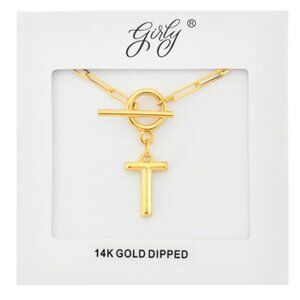 14K GOLD DIPPED - INITIAL T NECKLACE !!